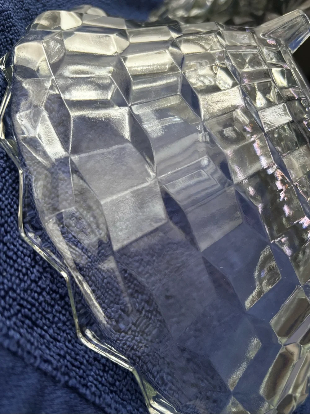 Clear Pressed Glass Footed Bowl - Scalloped Edge